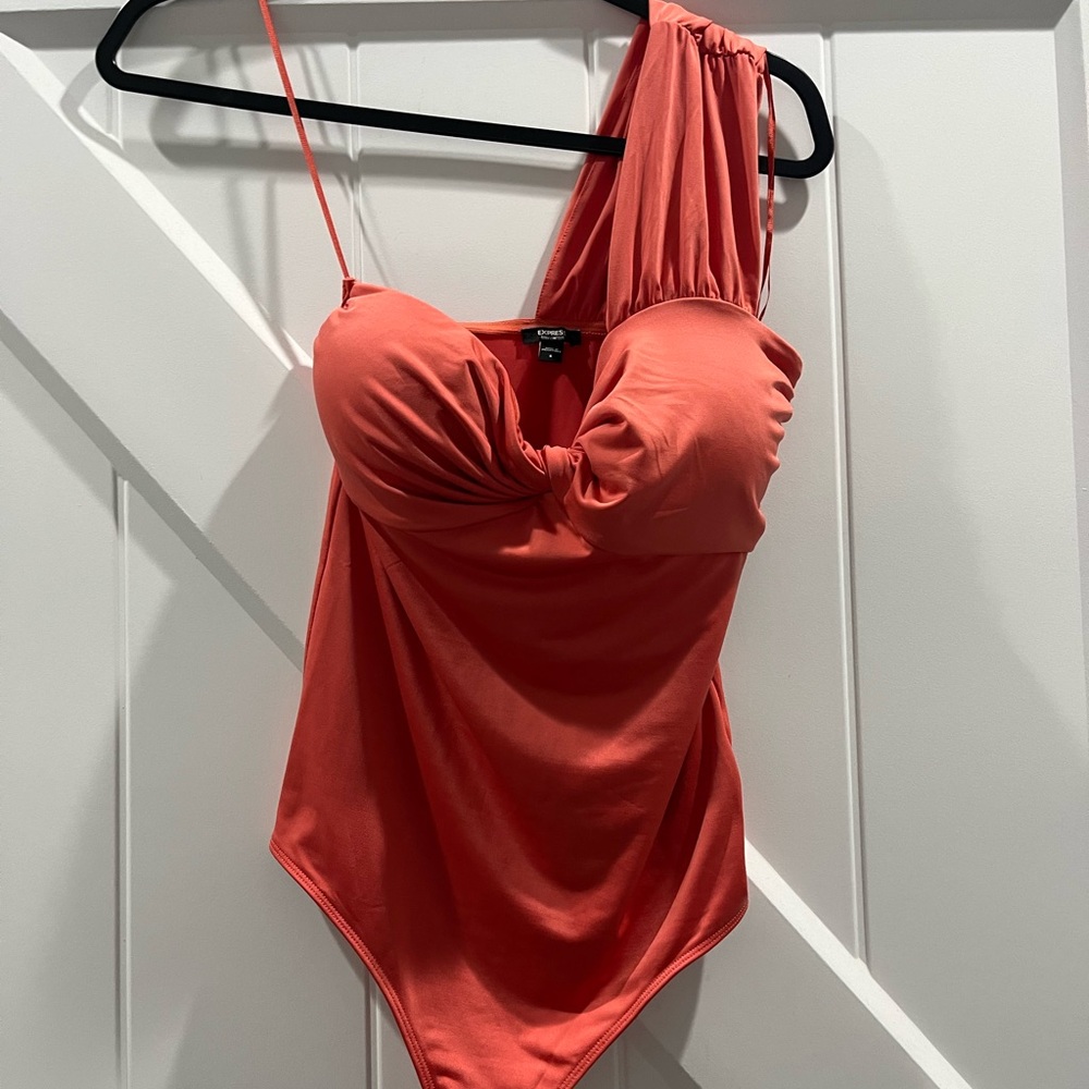Coral One-Shoulder Bodysuit
